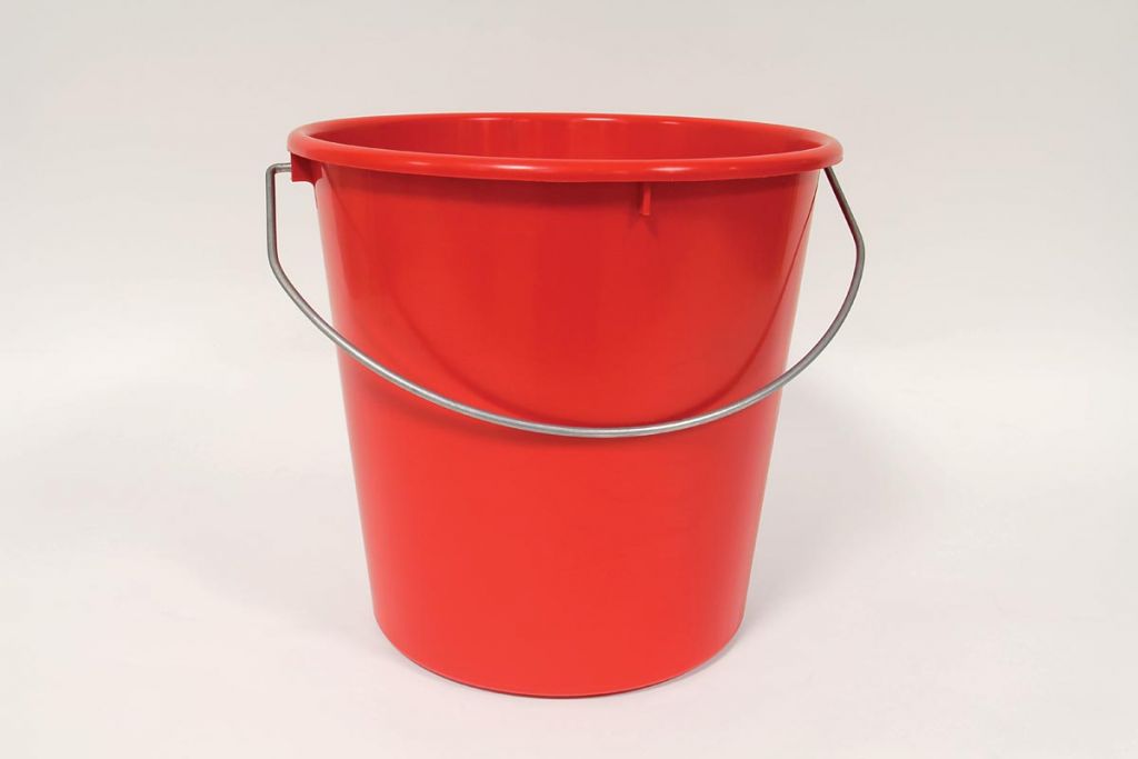 SEAU DE MENAGE 13 LITRES ROUGE AVEC ANSE FIL