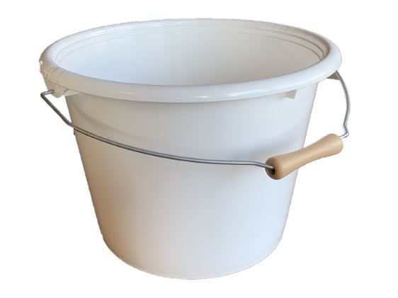 SEAU 20 LITRES BLANC GRADUE ANSE MOLETTE AVEC POSSIBILITE COUVERCLE - 1ER  CHOIX