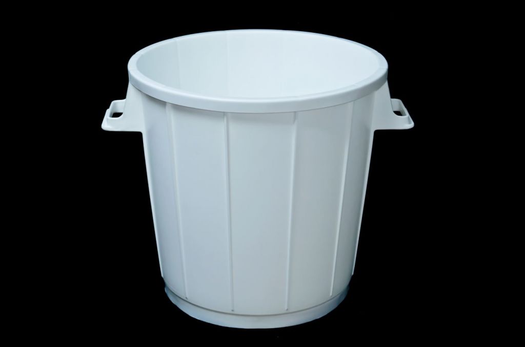 Portoir 75L blanc alimentaire, poubelle blanche, industrie