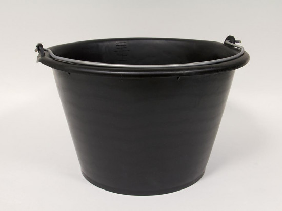 SEAU 17 LITRES  NOIR AVEC BORDURE LARGE ET ANSE FIL - GRADUE