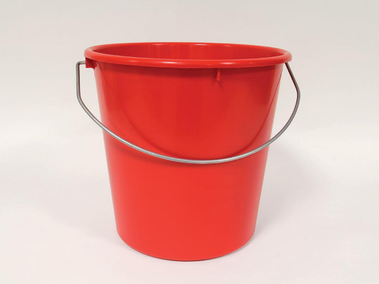 SEAU DE MENAGE 13 LITRES ROUGE AVEC ANSE FIL