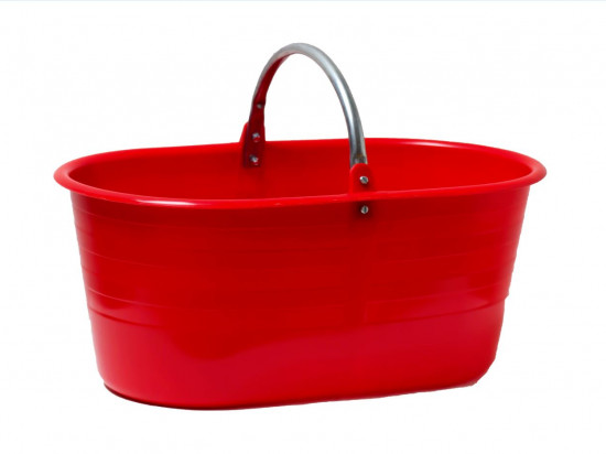 PANIER DE RECOLTE OVALE 25 LITRES ROUGE A ANSE FIXE