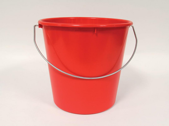 SEAU DE MENAGE 11 LITRES ROUGE AVEC ANSE FIL