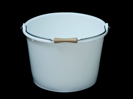 SEAU 20 LITRES BLANC AVEC ANSE MOLETTE GRADUE - 1ER CHOIX