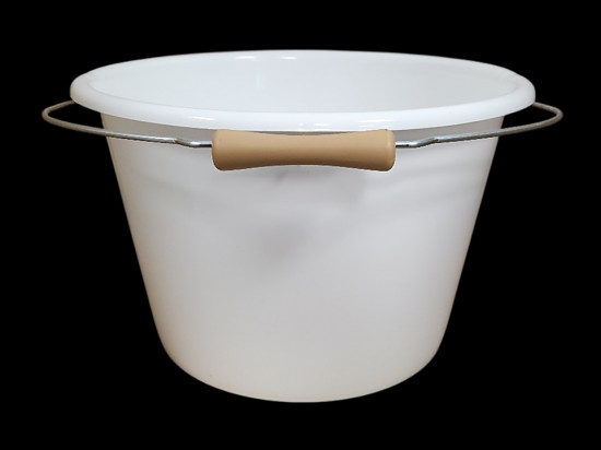 SEAU 16 LITRES BLANC AVEC POSSIBILITE DE COUVERCLE - ANSE MOLETTE GRADUE - 1ER CHOIX