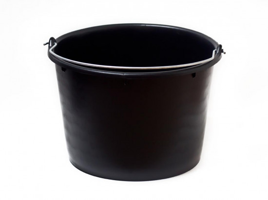 SEAU RENFORCE 20 LITRES NOIR AVEC ANSE SIMPLE GRADUE