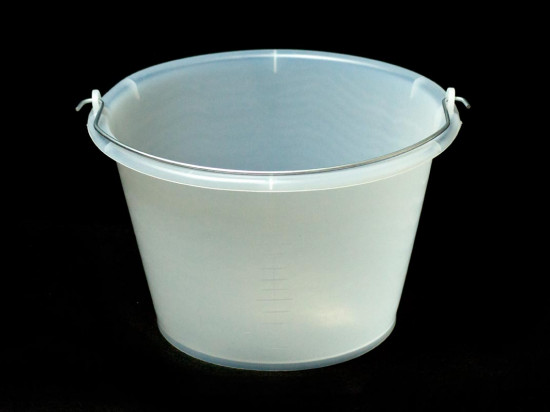 SEAU 17 LITRES NATUREL AVEC BORDURE LARGE ET ANSE SIMPLE - GRADUE - 1ER CHOIX