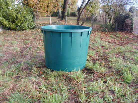 RECUPERATEUR D'EAU DE PLUIE ROND - 500 LITRES VERT