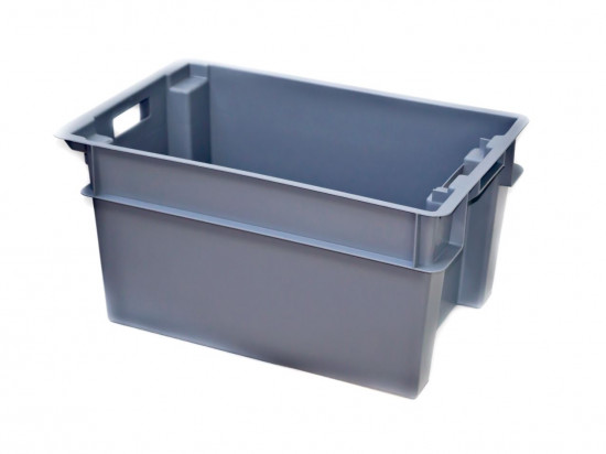 CAISSE NF GERBABLE ET EMBOITABLE -  50 LITRES PLEINE GRISE