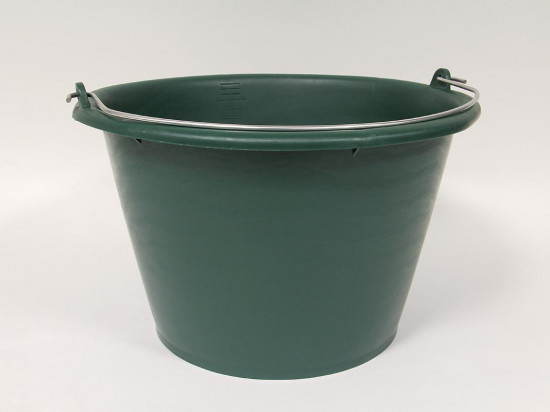 SEAU 17 LITRES VERT AVEC BORDURE LARGE ET ANSE FIL - GRADUE