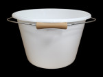 SEAU 16 LITRES BLANC AVEC POSSIBILITE DE COUVERCLE - ANSE MOLETTE GRADUE - 1ER CHOIX
