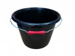 SEAU 20 LITRES NOIR GRADUE ANSE MOLETTE AVEC POSSIBILITE COUVERCLE - 1ER CHOIX