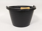 SEAU 17 LITRES NOIR AVEC BORDURE LARGE ET ANSE MOLETTE - GRADUE