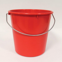 SEAU DE MENAGE 13 LITRES ROUGE AVEC ANSE FIL