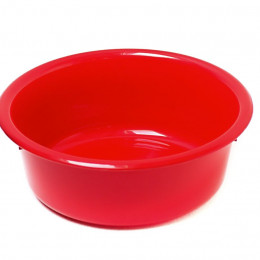 ALUMINIUM ET PLASTIQUE - Bassine ronde 20 L - D: 45 cm x 20 cm - rouge