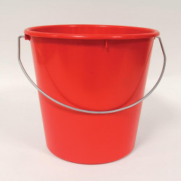 SEAU DE MENAGE 11 LITRES ROUGE AVEC ANSE FIL