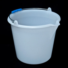 SEAU 20 LITRES BLANC GRADUE ANSE MOLETTE AVEC POSSIBILITE COUVERCLE - 1ER  CHOIX