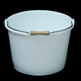 SEAU 20 LITRES BLANC AVEC ANSE MOLETTE GRADUE - 1ER CHOIX