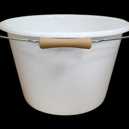 SEAU 16 LITRES BLANC AVEC POSSIBILITE DE COUVERCLE - ANSE MOLETTE GRADUE - 1ER CHOIX