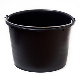 SEAU RENFORCE 20 LITRES NOIR AVEC ANSE SIMPLE GRADUE