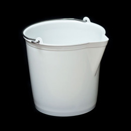 SEAU A BEC 13 LITRES BLANC AVEC ANSE INOX GRADUE - 1ER CHOIX