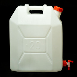 JERRICAN 20 LITRES AVEC ROBINET COLORIS NATUREL