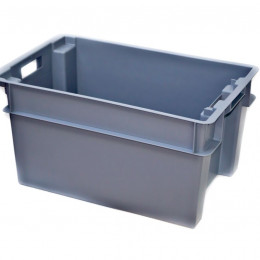 CAISSE NF GERBABLE ET EMBOITABLE -  50 LITRES PLEINE GRISE