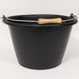 SEAU 17 LITRES NOIR AVEC BORDURE LARGE ET ANSE MOLETTE - GRADUE